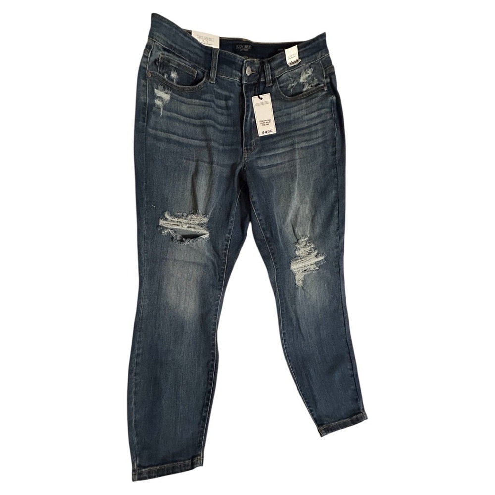 NWT 14W Judy Blue Distressed Jeans